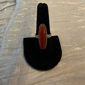 Carnelian ring. Sterling silver. Size 9.